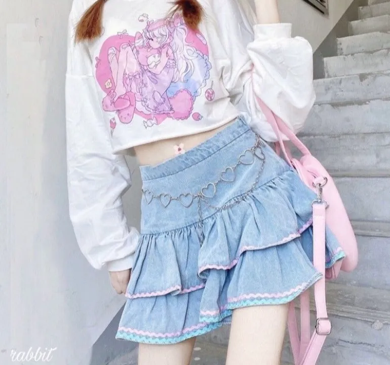 Layered Denim Cake Skirt