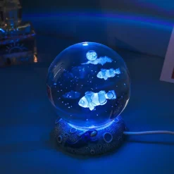 LED Aquamarine Life Snow Globe