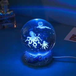 LED Aquamarine Life Snow Globe