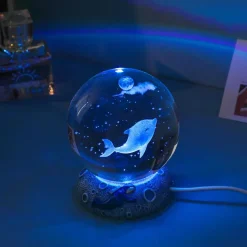 LED Aquamarine Life Snow Globe