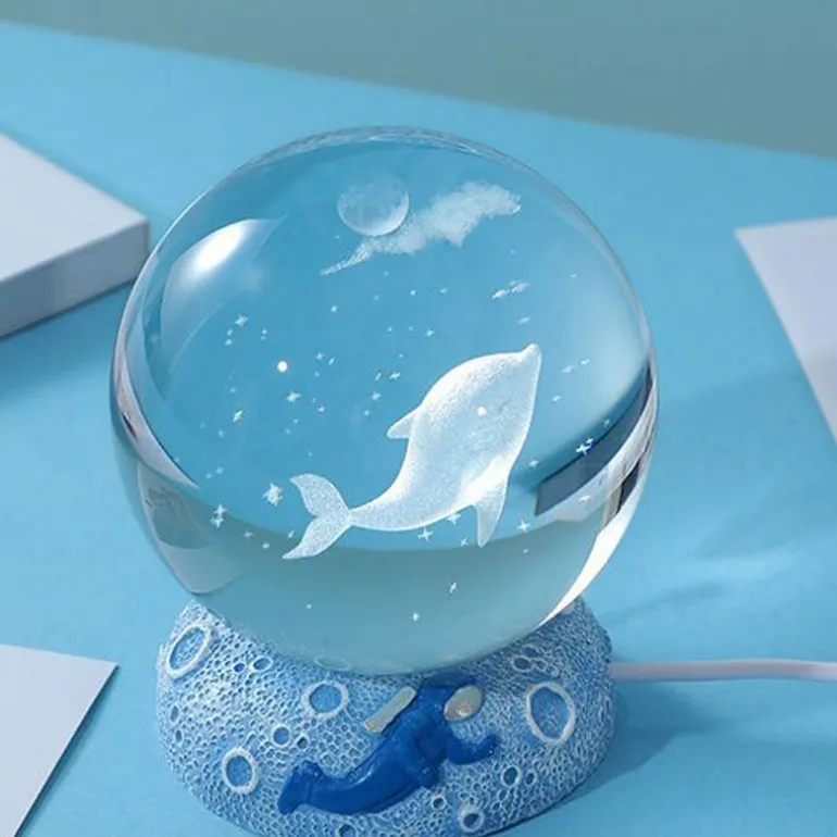 LED Aquamarine Life Snow Globe