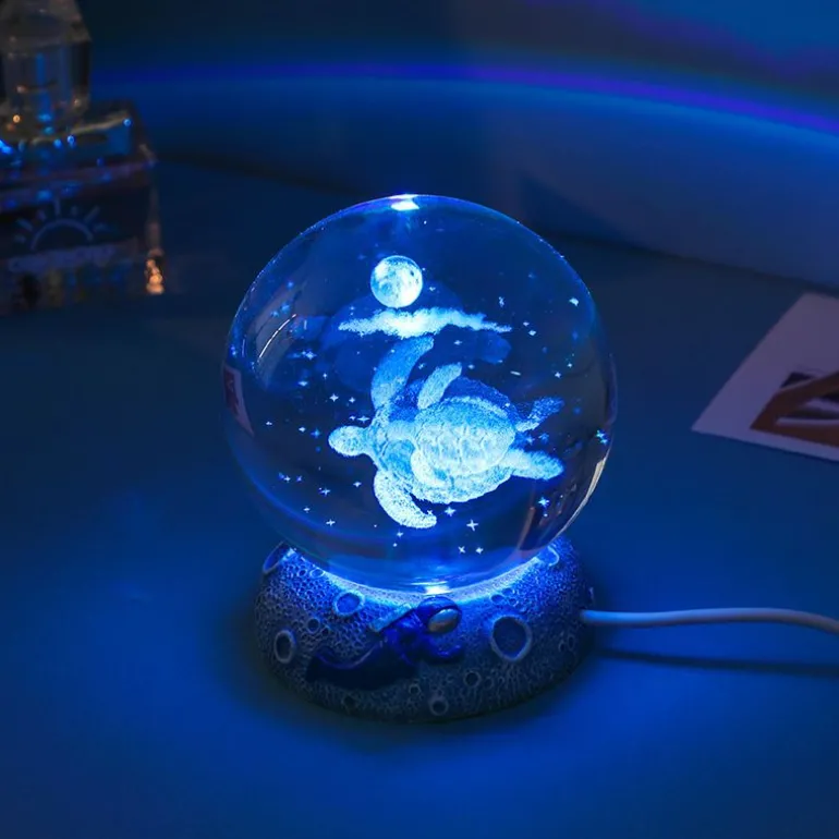LED Aquamarine Life Snow Globe