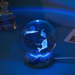 LED Aquamarine Life Snow Globe