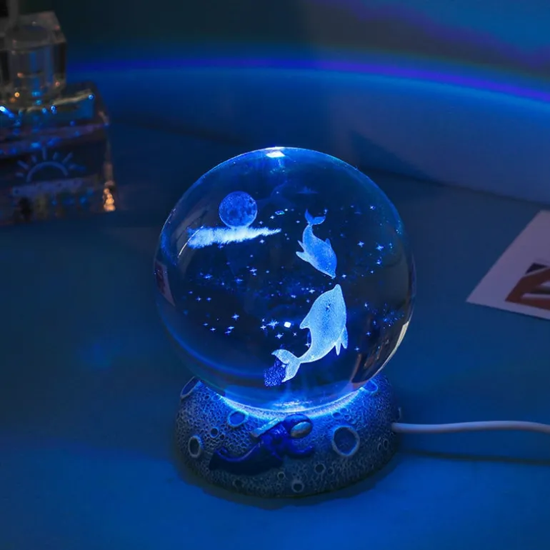 LED Aquamarine Life Snow Globe