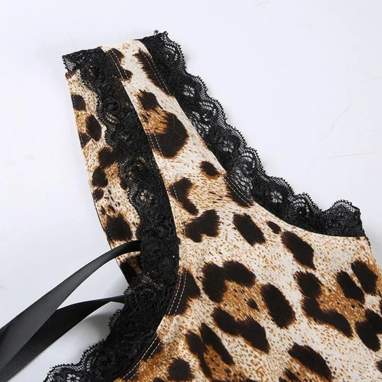 Leopard Lace Back Bodysuit