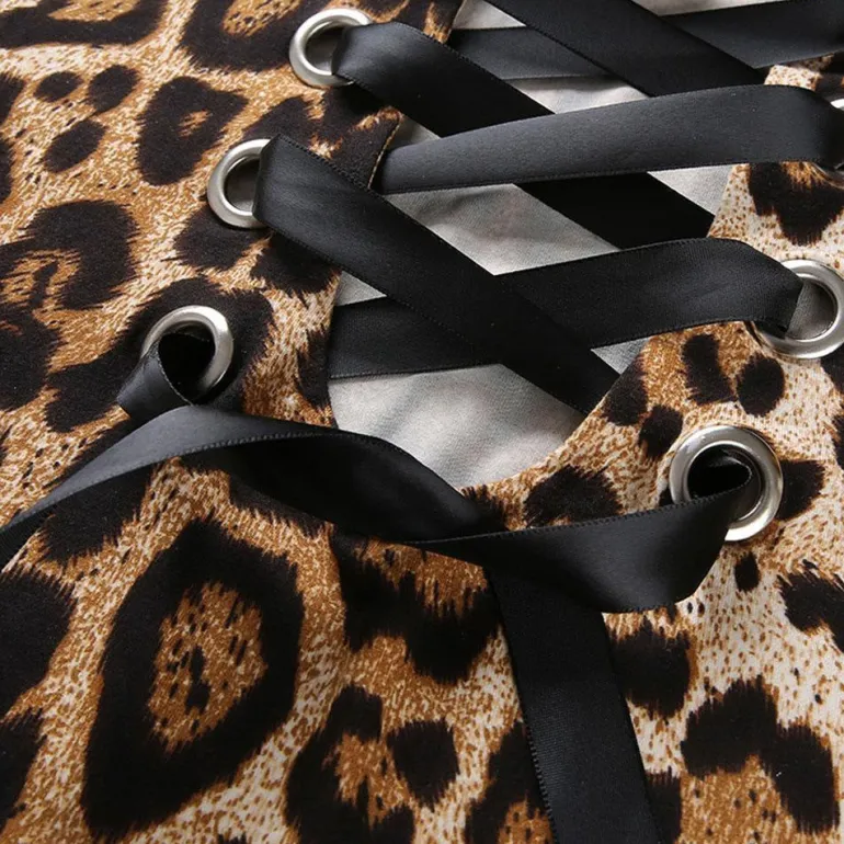 Leopard Lace Back Bodysuit
