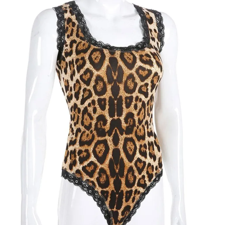 Leopard Lace Back Bodysuit