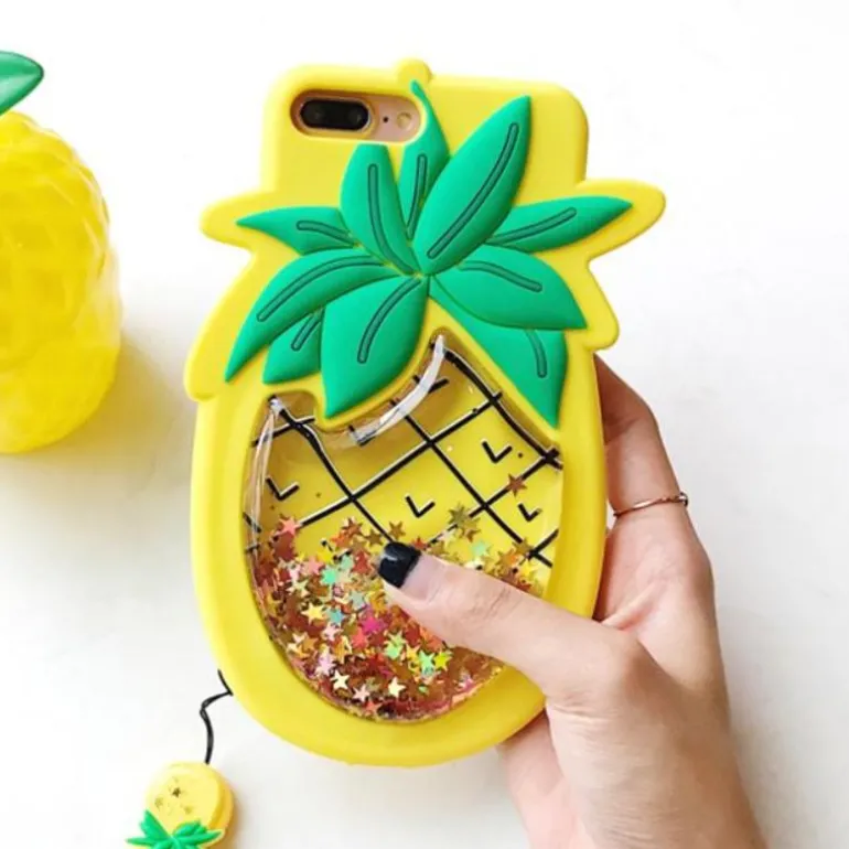 Liquid Glitter Pineapple Case