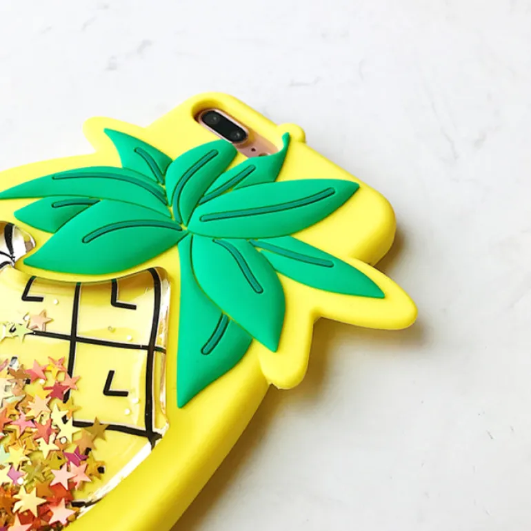 Liquid Glitter Pineapple Case