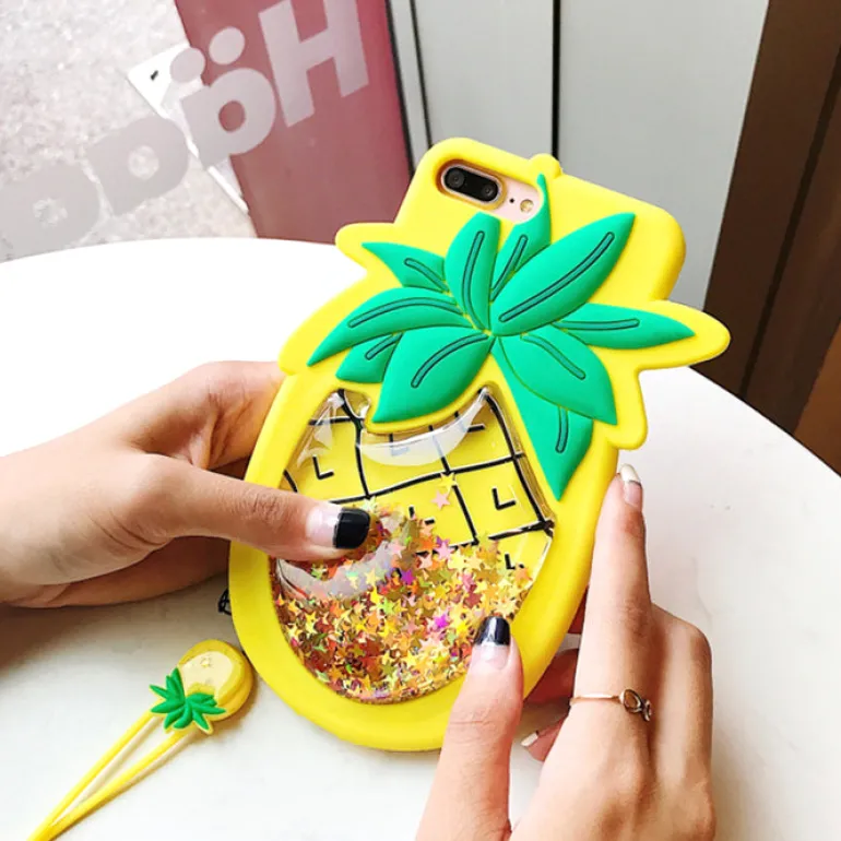 Liquid Glitter Pineapple Case