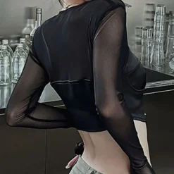 Long Sleeve Satin Bustier