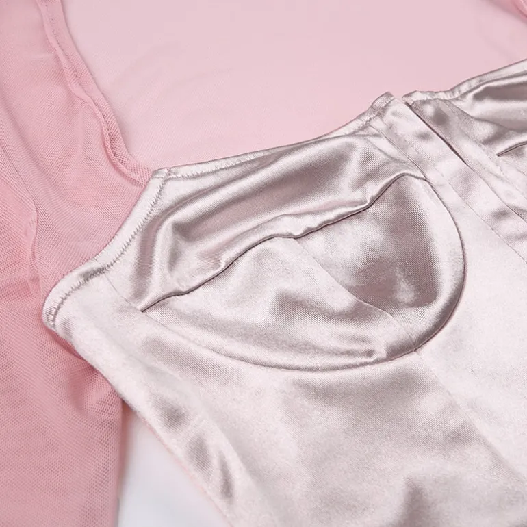 Long Sleeve Satin Bustier