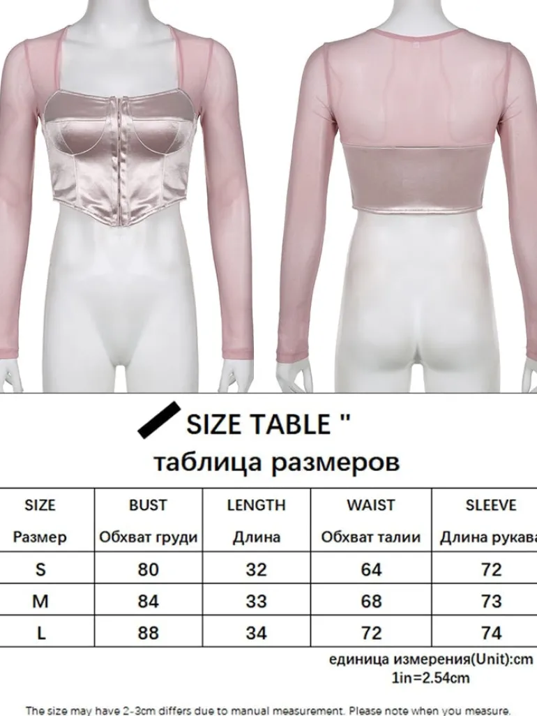 Long Sleeve Satin Bustier