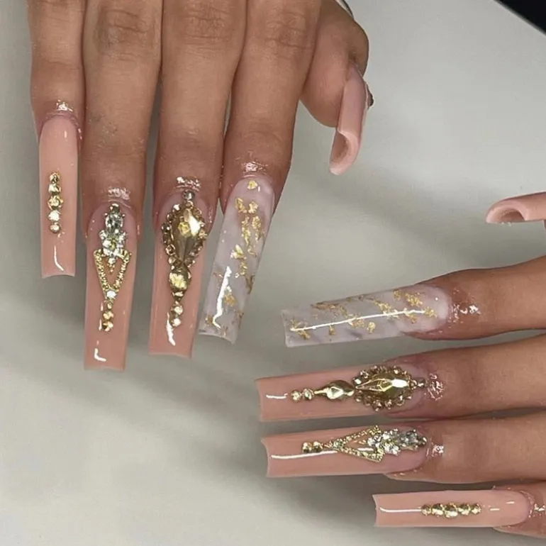 Long Square Press On Nails