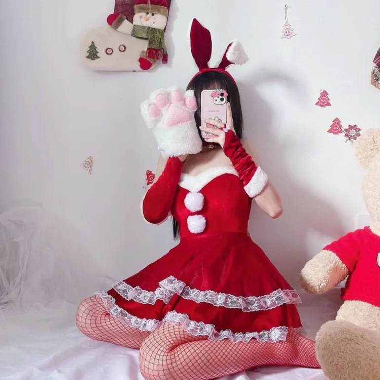 Luxury Santa Bunny Dress Set