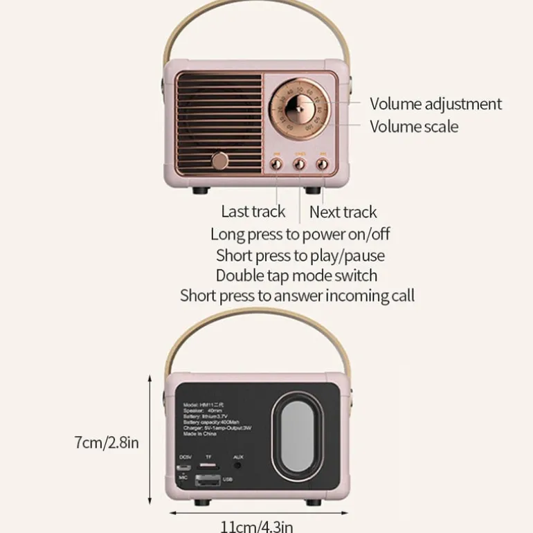 Mini Retro Radio Bluetooth Speaker