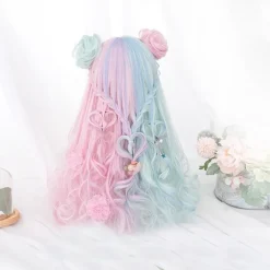 Mint & Pink Bun Wig