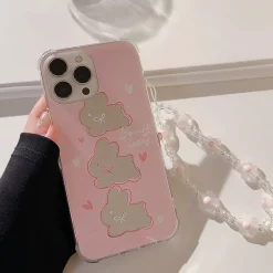 Mirrored Bunny iPhone Case & Chain