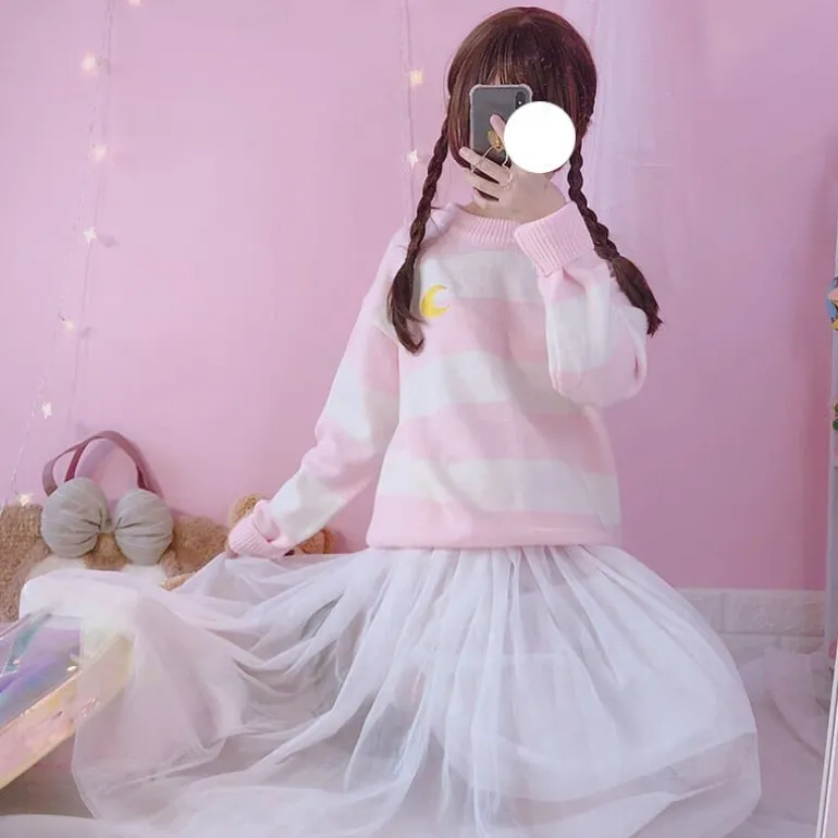 Moon Child Pastel Knit Sweater