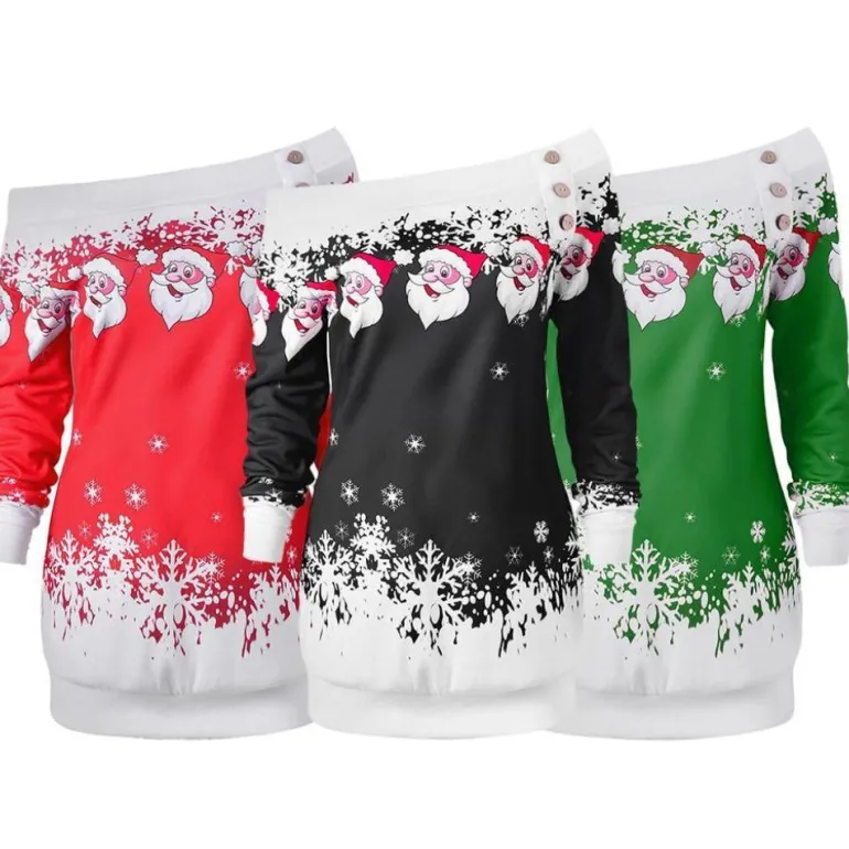 Off The Shoulder Santa Sweater