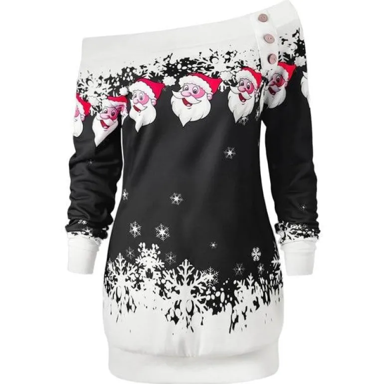 Off The Shoulder Santa Sweater