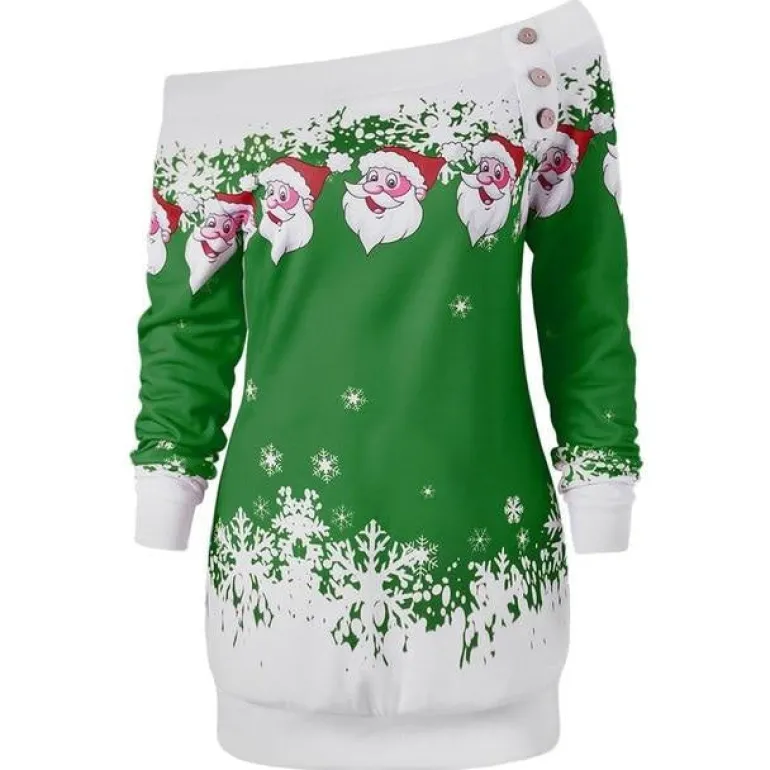 Off The Shoulder Santa Sweater