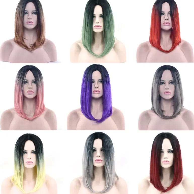 Ombre Medium Length Wigs