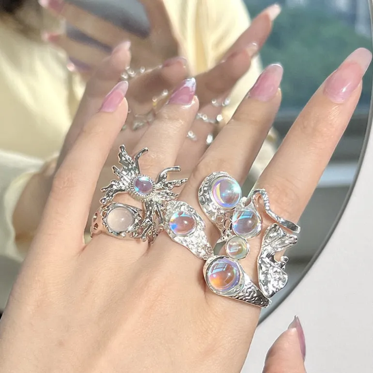 Opal Alien Rings