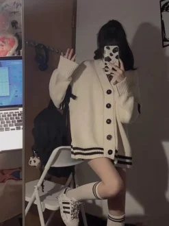 Oversized Academia Knit Cardigan