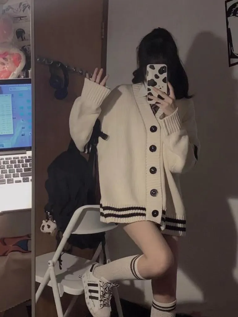 Oversized Academia Knit Cardigan