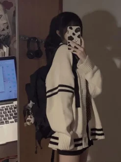 Oversized Academia Knit Cardigan