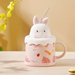 Pastel Animal Mug & Straw Set
