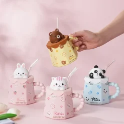 Pastel Animal Mug & Straw Set