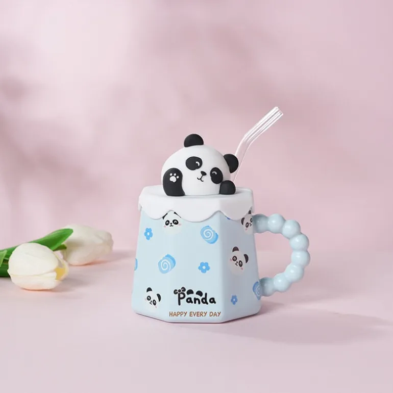 Pastel Animal Mug & Straw Set