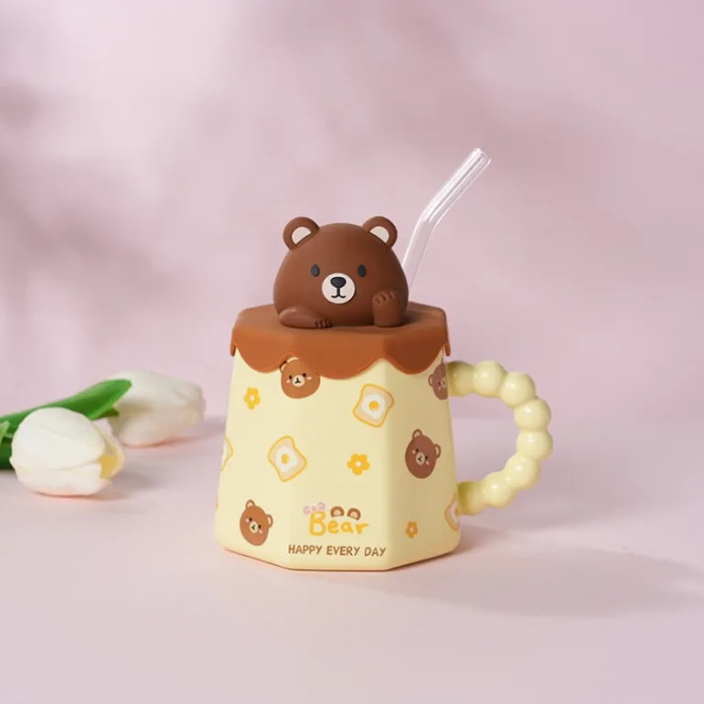 Pastel Animal Mug & Straw Set
