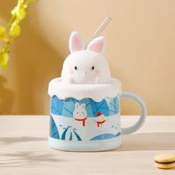Pastel Animal Mug & Straw Set