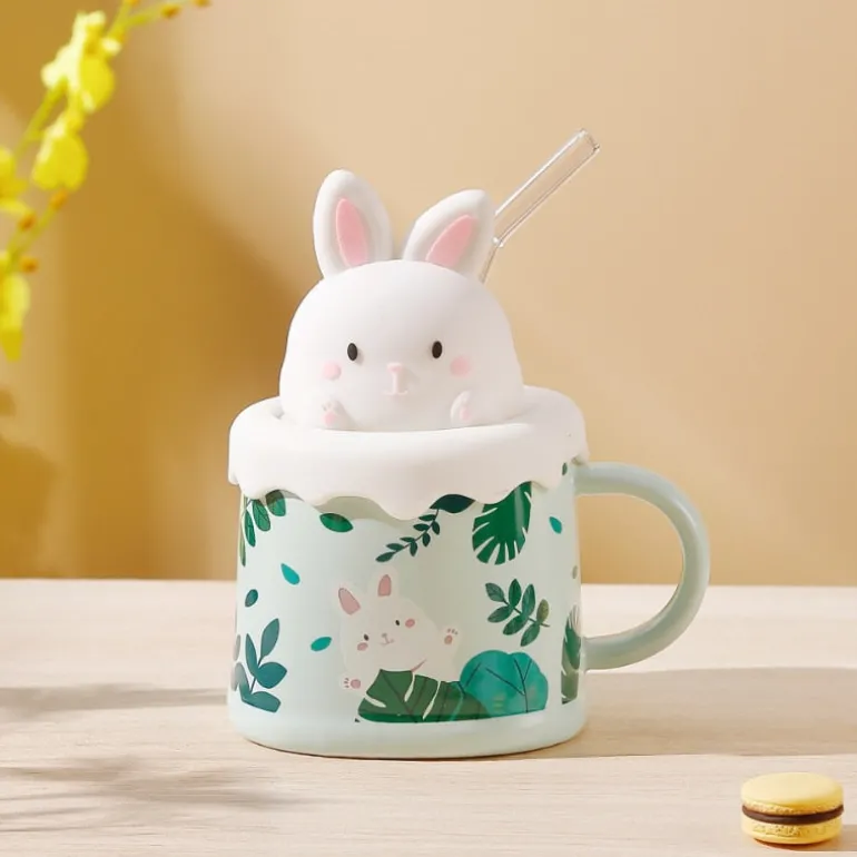 Pastel Animal Mug & Straw Set