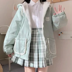 Pastel Bear Double-Sided Jacket