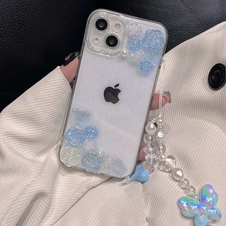 Pastel Candy Butterfly iPhone Case And Chain
