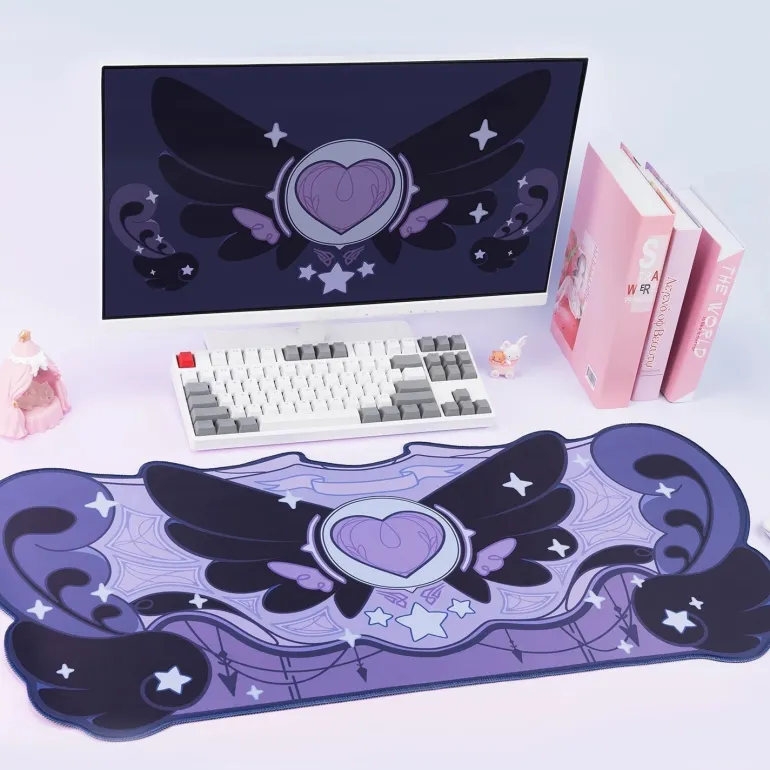 Pastel Goth Angel Heart Mouse Pad