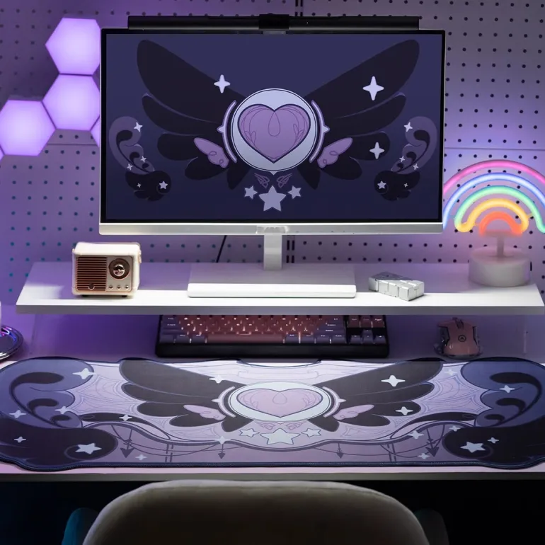 Pastel Goth Angel Heart Mouse Pad