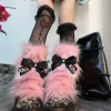 Pastel Goth Fur Leg Warmers