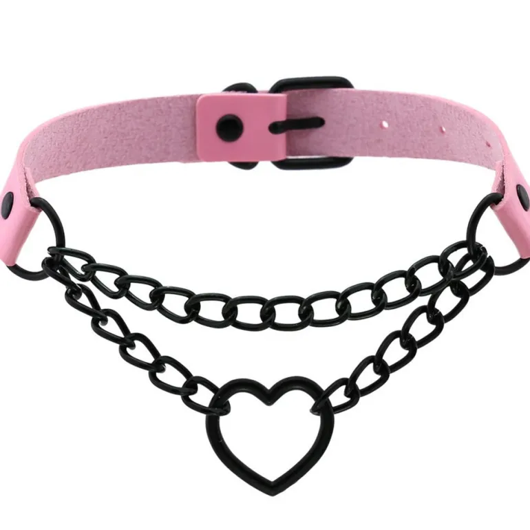 Pastel Goth Heart Choker