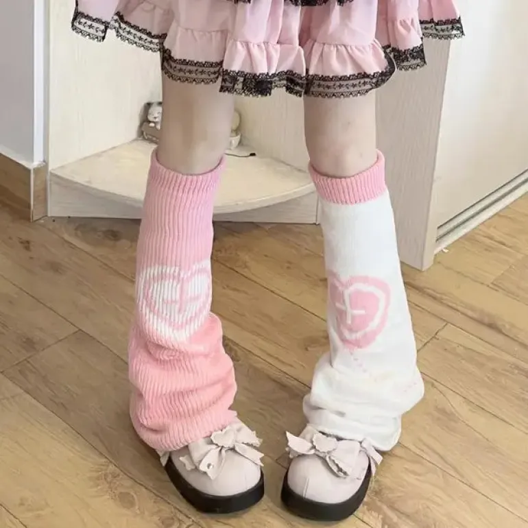 Pastel Goth Heart Cross Leg Warmers