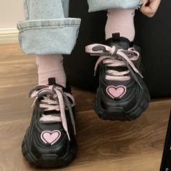 Pastel Goth Heart Sneakers