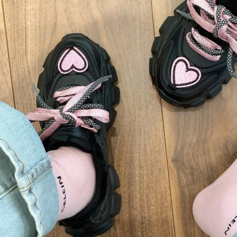 Pastel Goth Heart Sneakers