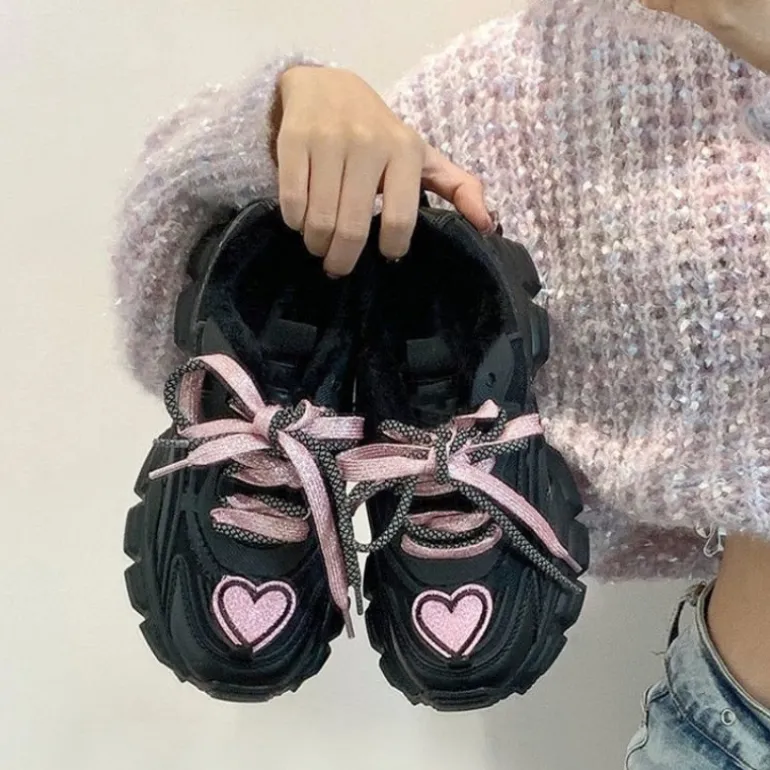 Pastel Goth Heart Sneakers