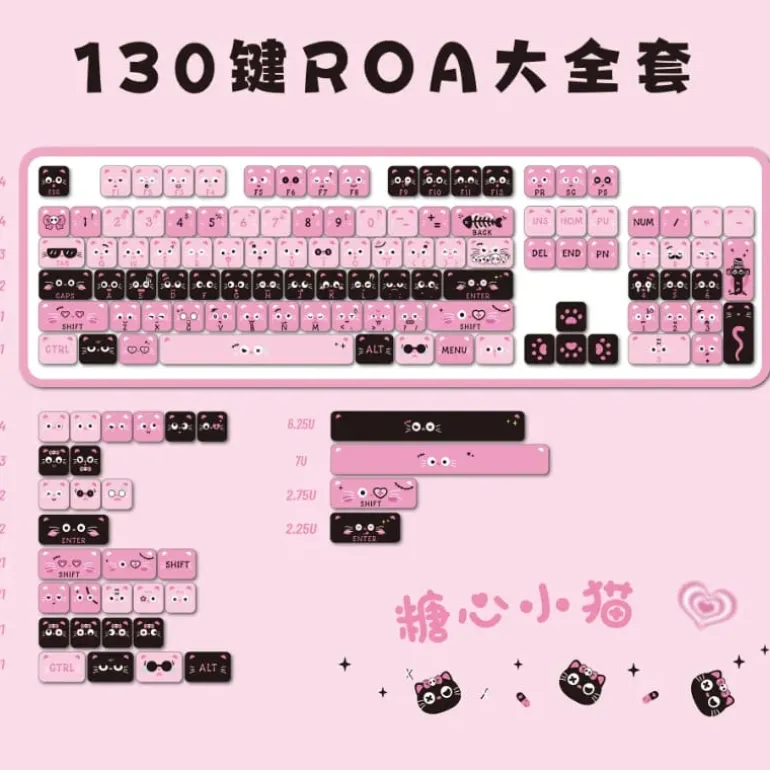 Pastel Goth Piggy Keycaps Set
