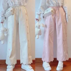 Pastel Heart Print Pants