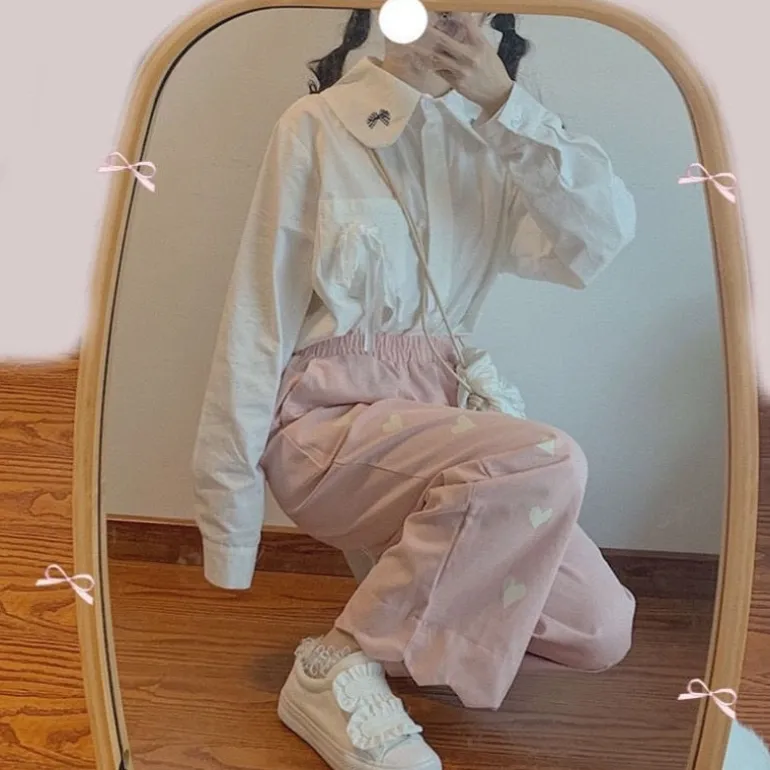 Pastel Heart Print Pants